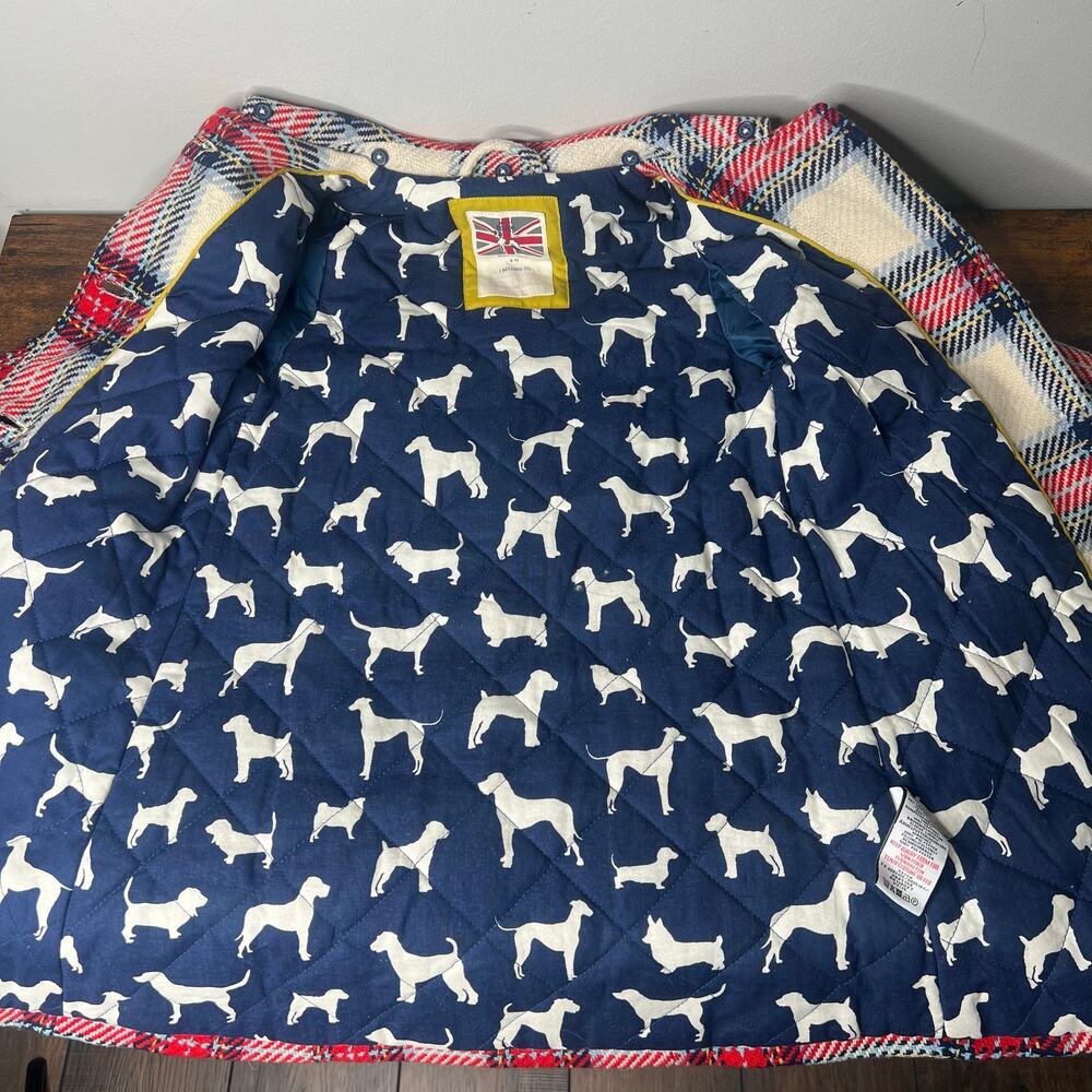 Mini Boden Plaid Kids Coat - Girls 6-7 - Picture 13 of 14